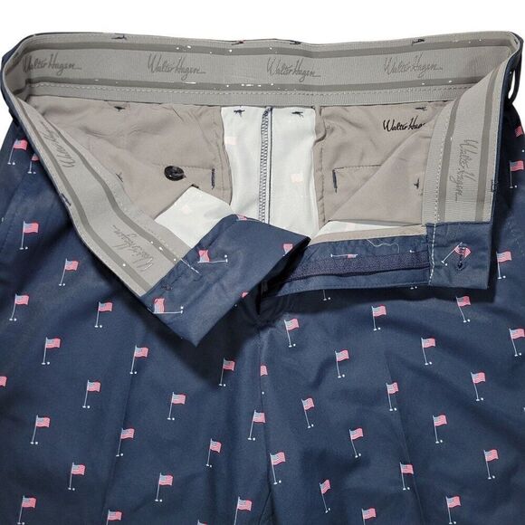Walter Hagen Shorts Men Size 30 All over print American Flag Stretch Waistband - Picture 4 of 12